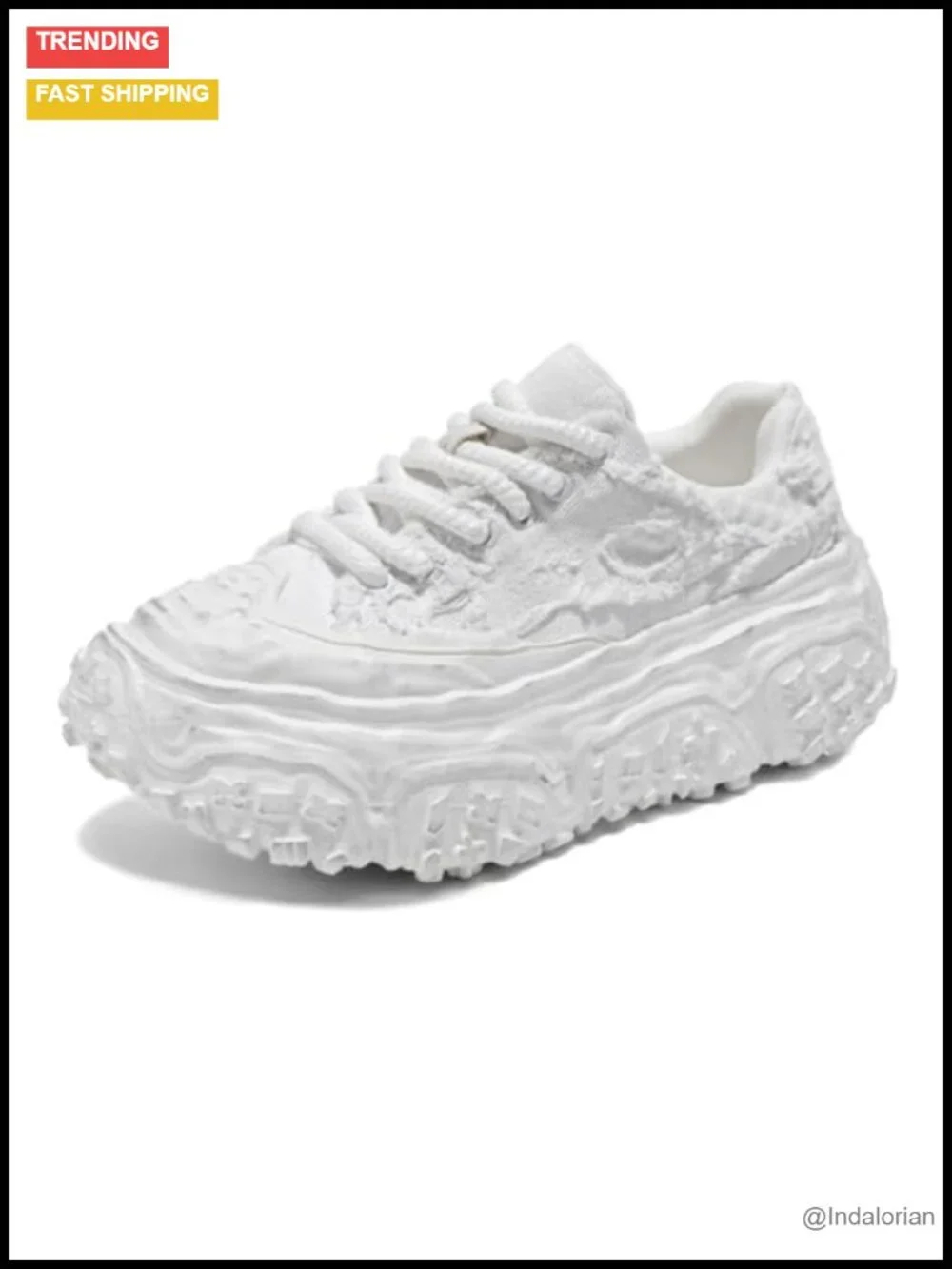 Men's Chunky Platform Fashion Sneakers Canvas Shoes Casual Walking Trendy